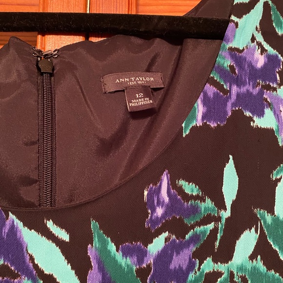 Green Floral AnnTaylor Cap Sleeve Shift Dress💐 - Picture 3 of 9